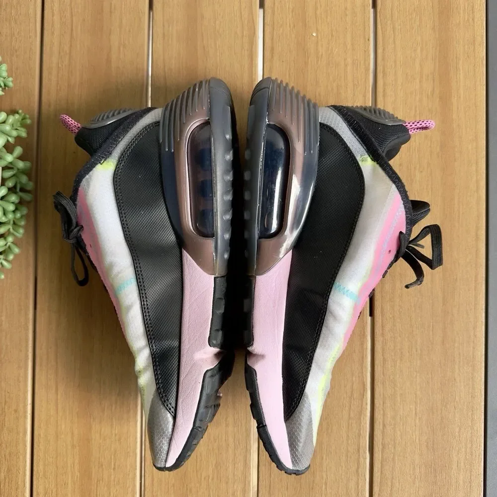 Nike Air Max 2090 Lotus Pink Volt Black Running Sneakers CW4286-100 Women Sz 9